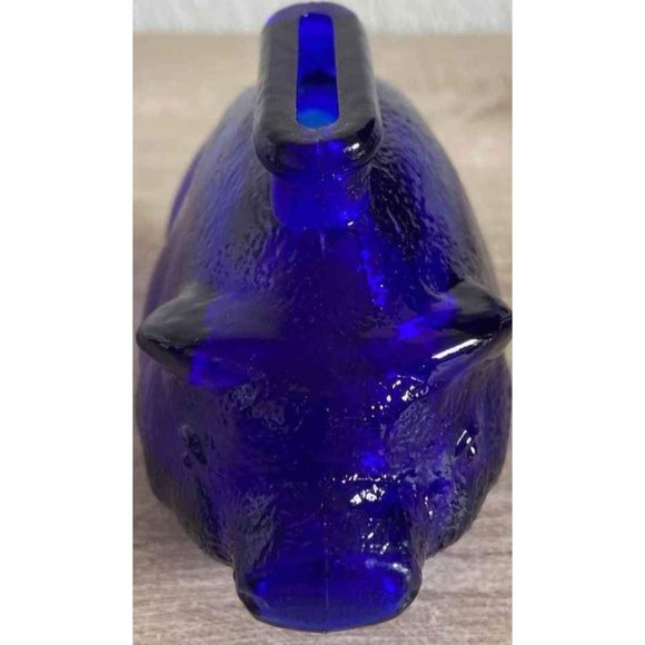 Vintage Small Cobalt Blue Glass Piggy Coin Money Bank•MINT CONDITION•I have ten - Picture 2 of 10